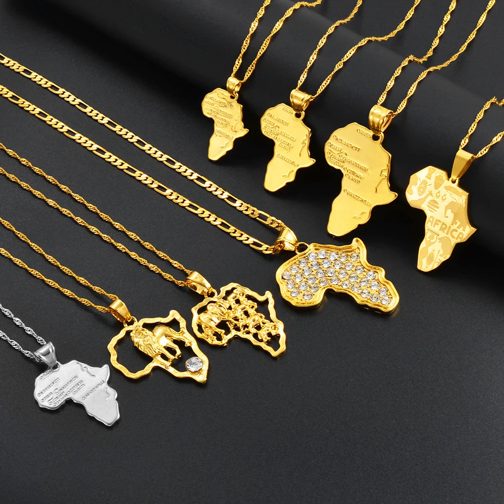 Afrika Halskette | 18k vergoldet | Für Herren und Damen