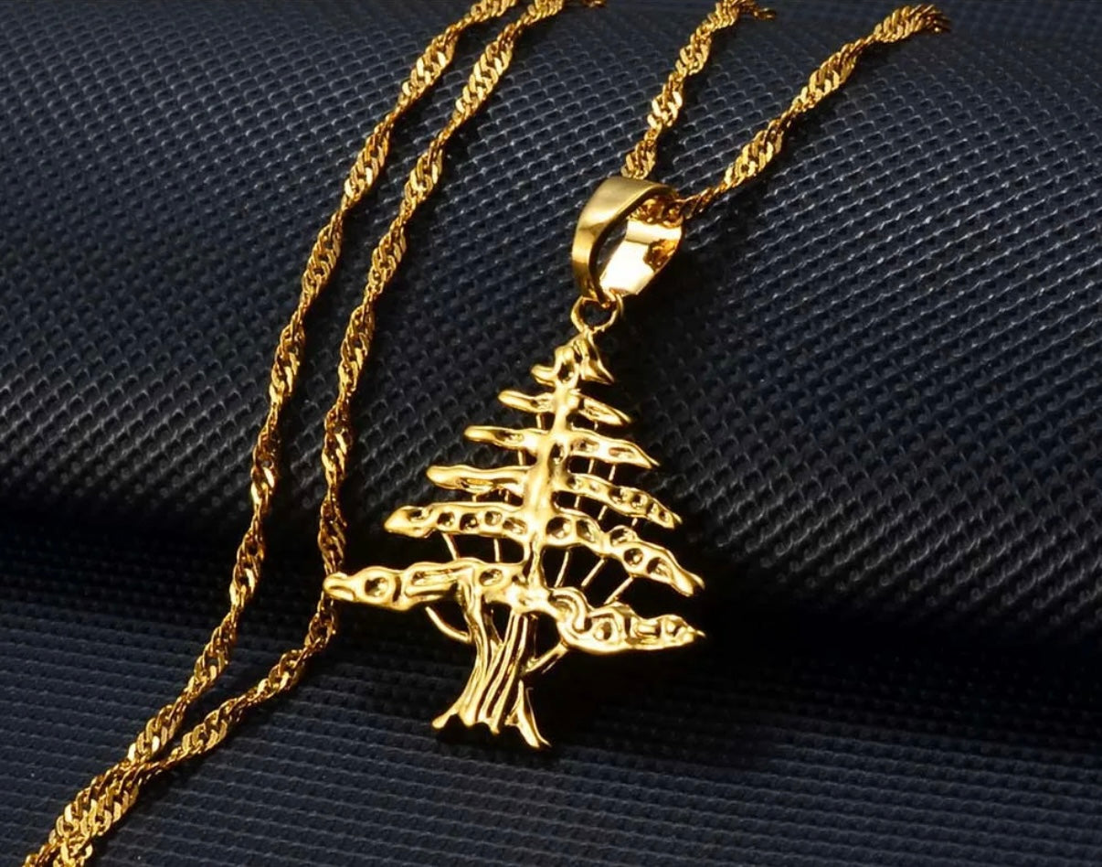 Zedernbaum Halskette | 18k vergoldet | Für Herren und Damen