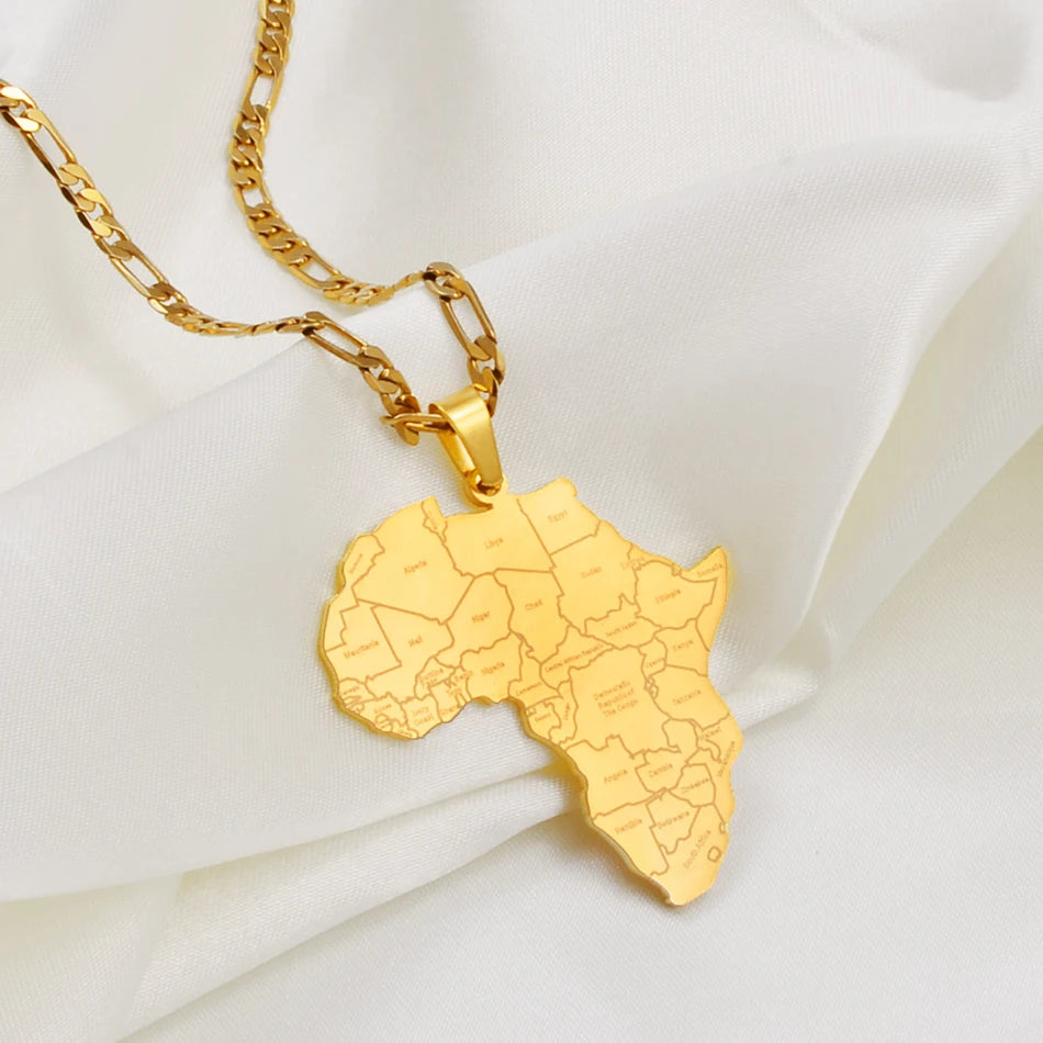 Afrika Halskette | 18K vergoldet | Für Herren und Damen