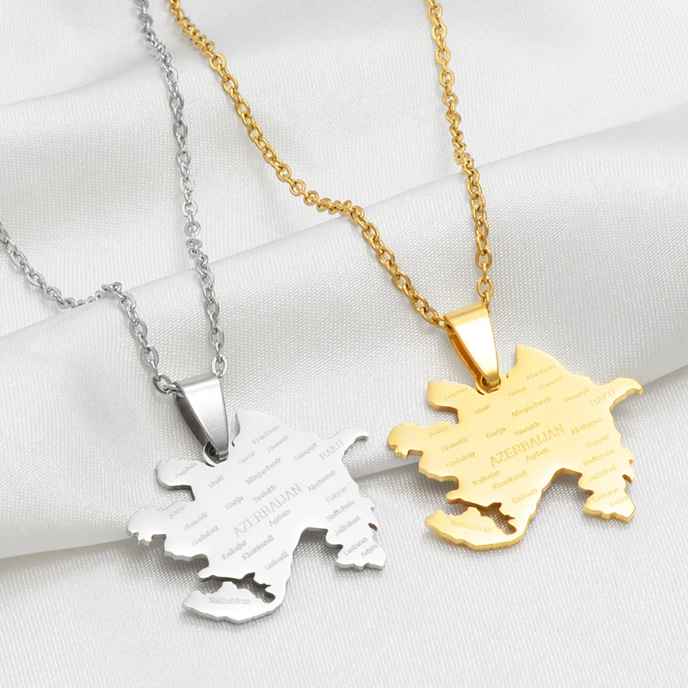 Aserbaidschan Halskette | 18k vergoldet | Für Herren und Damen